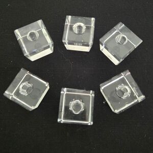 Vintage "Ice Cube" Clear Crystal Candle Holders Set of 6